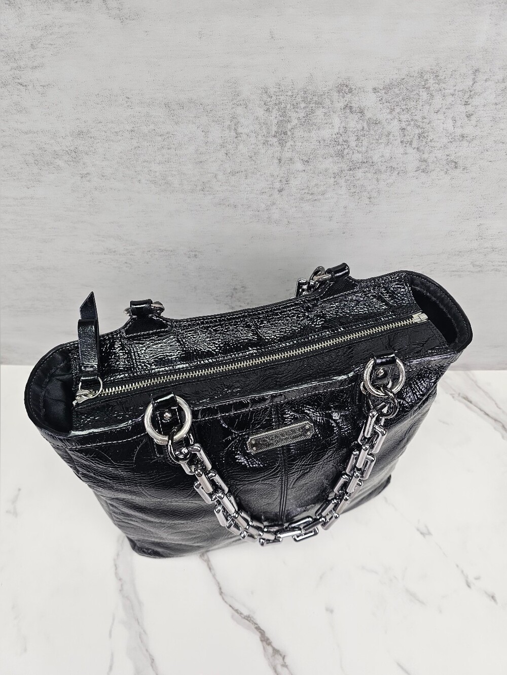 Coach Black Patent Leather Gallery Tote - Picture 6 of 8